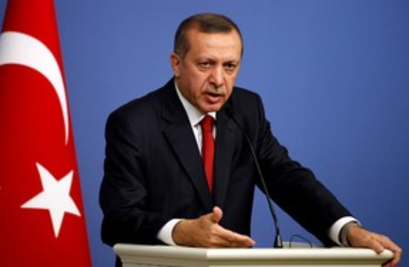 Turkish Prime Minister Recep Tayyip Erdogan 311 (R) (photo credit: REUTERS/Umit Bektas)