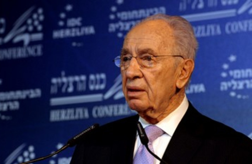 President Shimon Peres at Herzliya Conf 390 (photo credit: Moshe Milner/GPO)