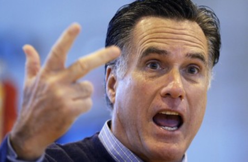 Republican presdential hopeful Mitt Romney in Maine 390 (photo credit: REUTERS)