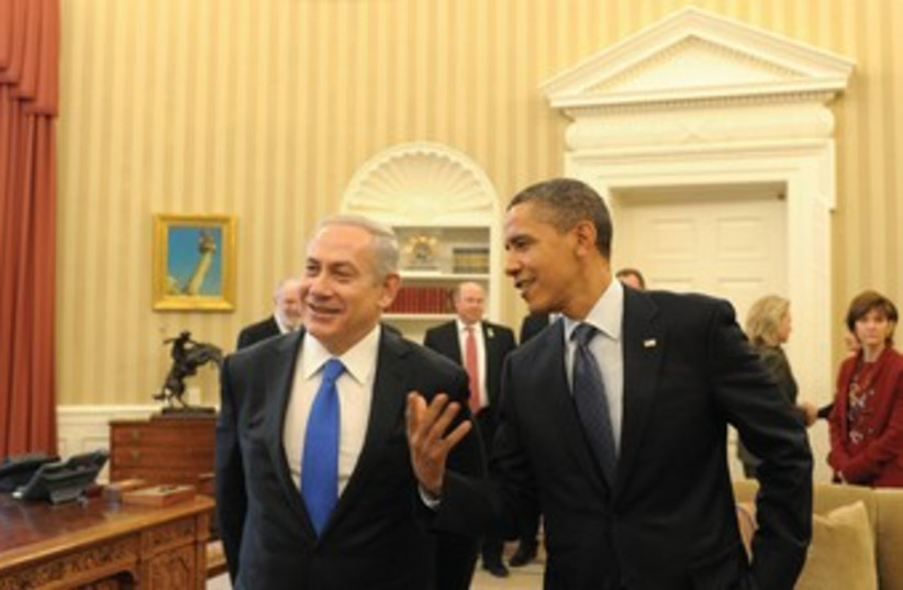 Netanyahu and Obama in Washington  (photo credit: Amos Ben-Gershom/GPO)