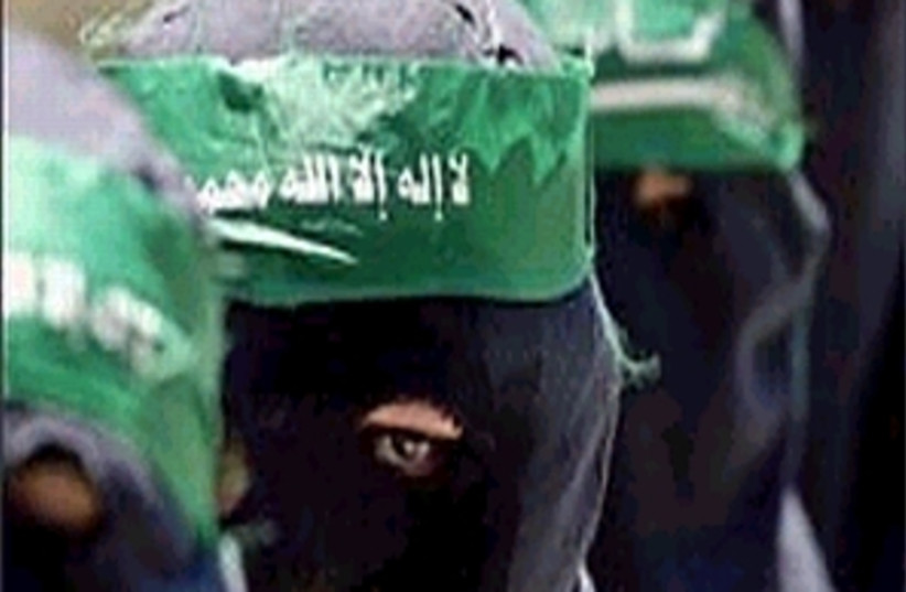 hamas men masked 298 (photo credit: AP [file])
