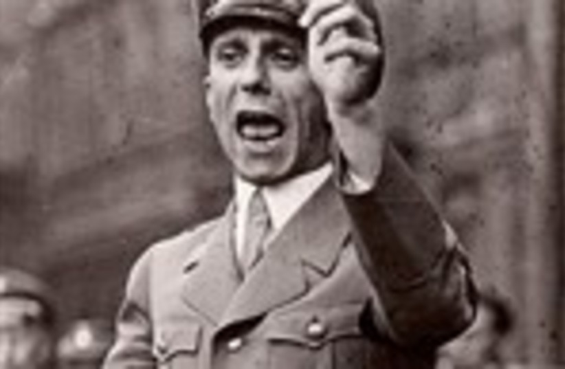 Goebbels delivers speech in Nazi Germany 150 (photo credit: Wikimedia Commons)