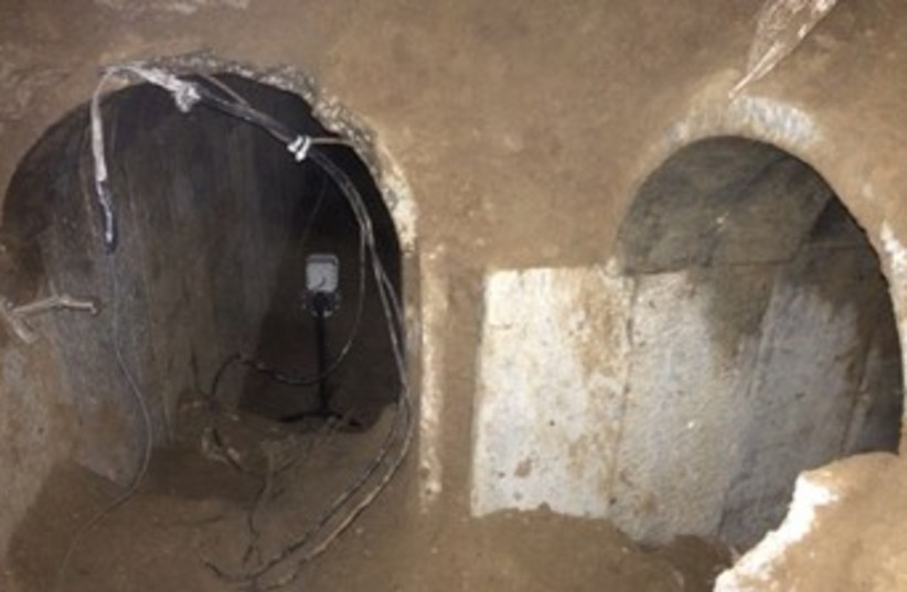 Gaza terror tunnel. (photo credit: IDF SPOKESMAN'S OFFICE)