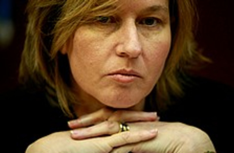 livni sultry head on hands 224 88 ap (photo credit: AP)