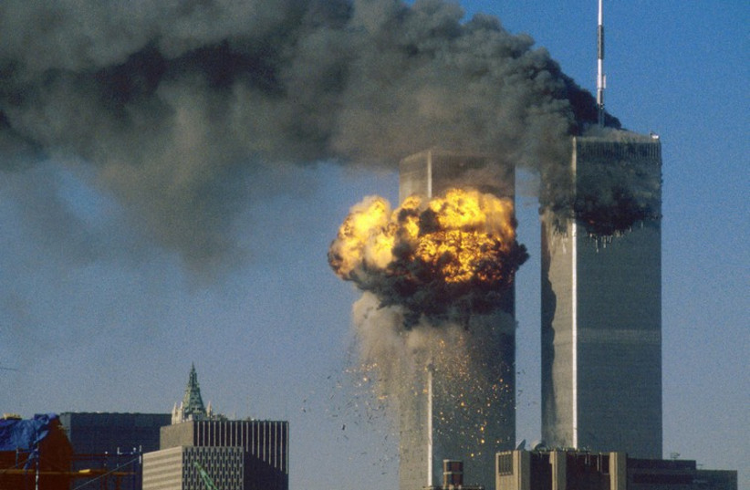 World Trade Center in New York hit by hijacked plane on September 11, 2001 (photo credit: REUTERS)