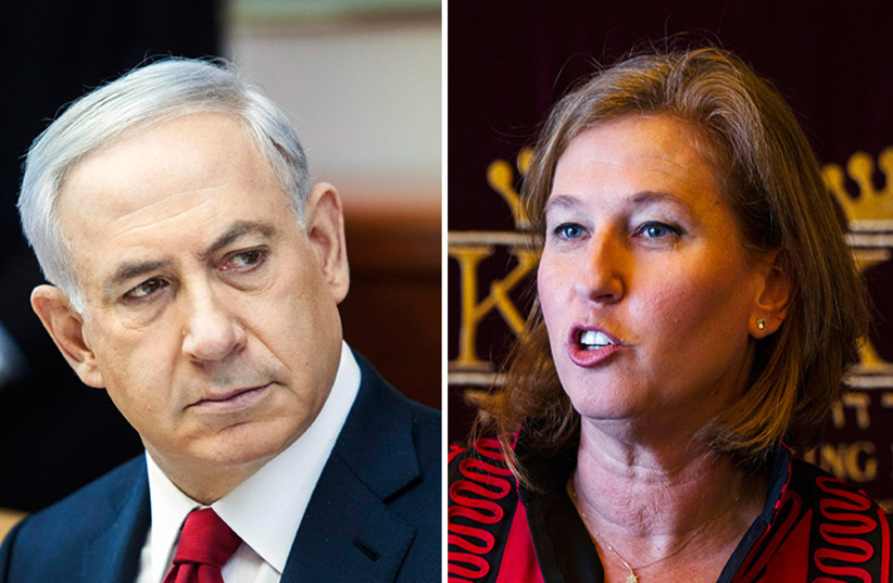 Netanyahu and Livni (photo credit: REUTERS)