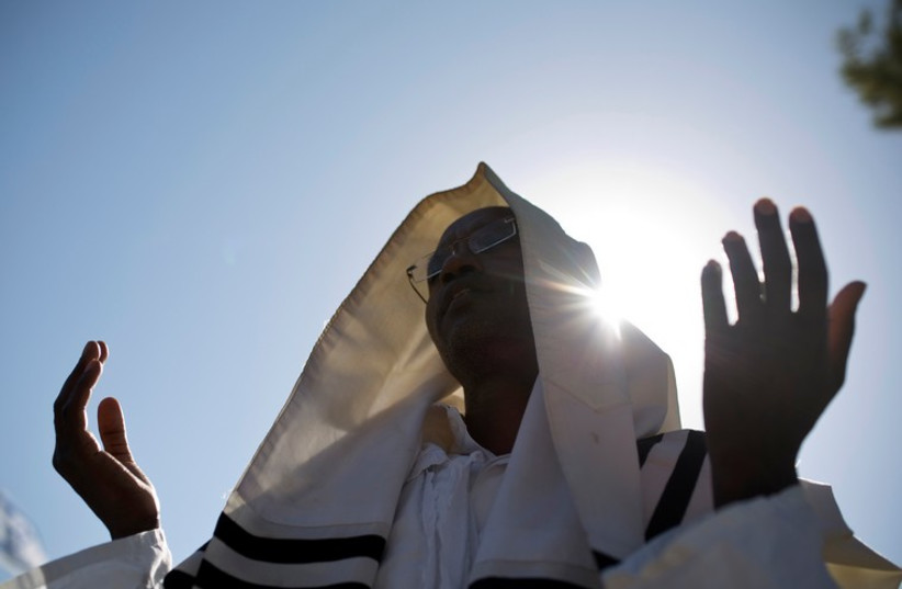 Members of the Ethiopian Jewish community in Israel mark the holiday of Sigd in Jerusalem November 20, 2014 (photo credit: REUTERS)