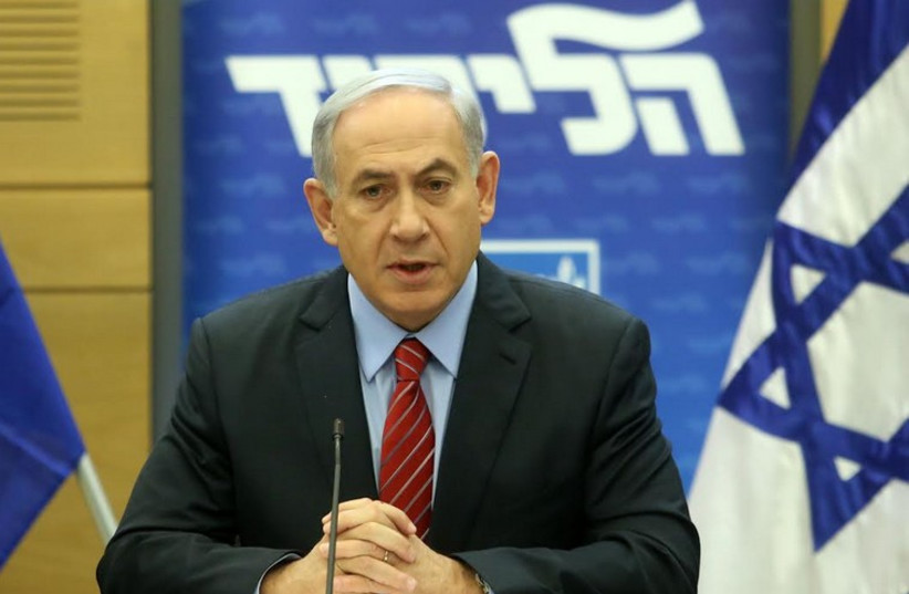 Prime Minister Benjamin Netanyahu at a Likud faction meeting, December 3, 2014 (photo credit: MARC ISRAEL SELLEM/THE JERUSALEM POST)
