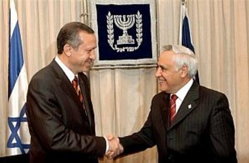 erdogan and Katsav 298 (photo credit: AP [file])