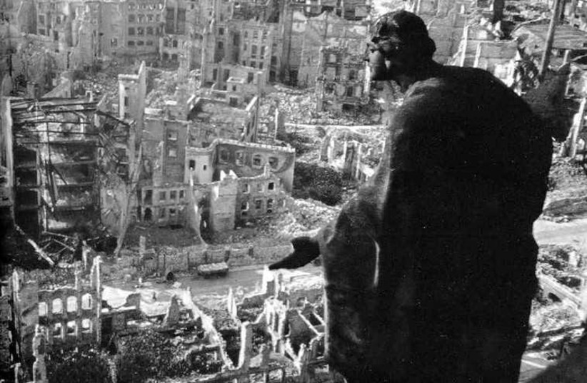 The scene in Dresden after Allied bombing in 1945 (photo credit: Wikimedia Commons)