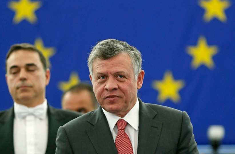 Jordan's King Abdullah addresses European Parliament (photo credit: REUTERS)