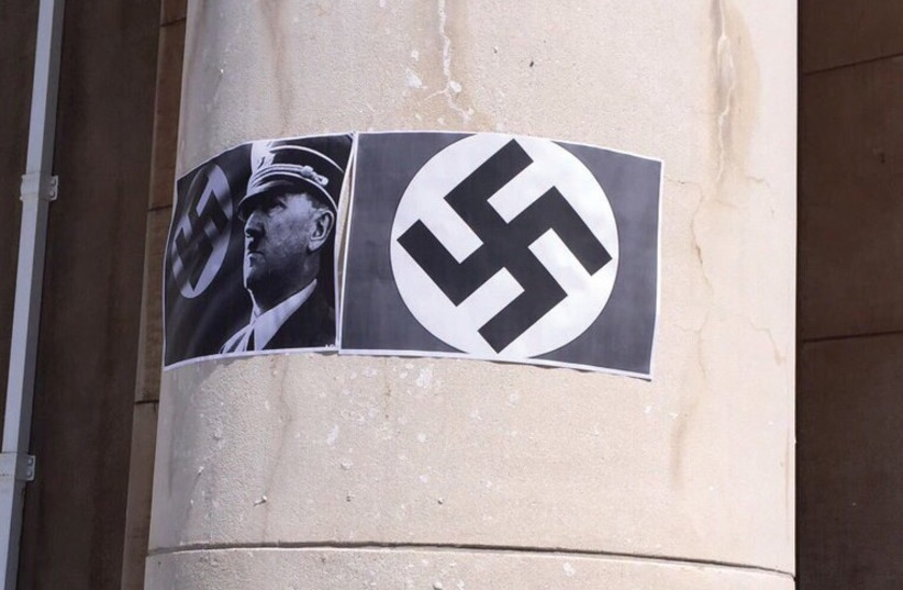 Anti-racism protesters deface South African campus with swastikas, pictures of Hitler (photo credit: Courtesy)