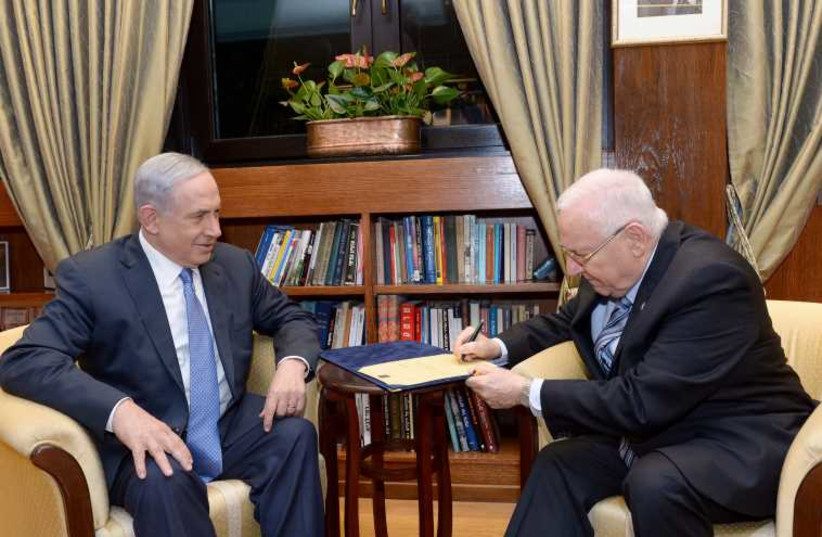 Netanyahu and Rivlin (photo credit: AVI OHAYON - GPO)