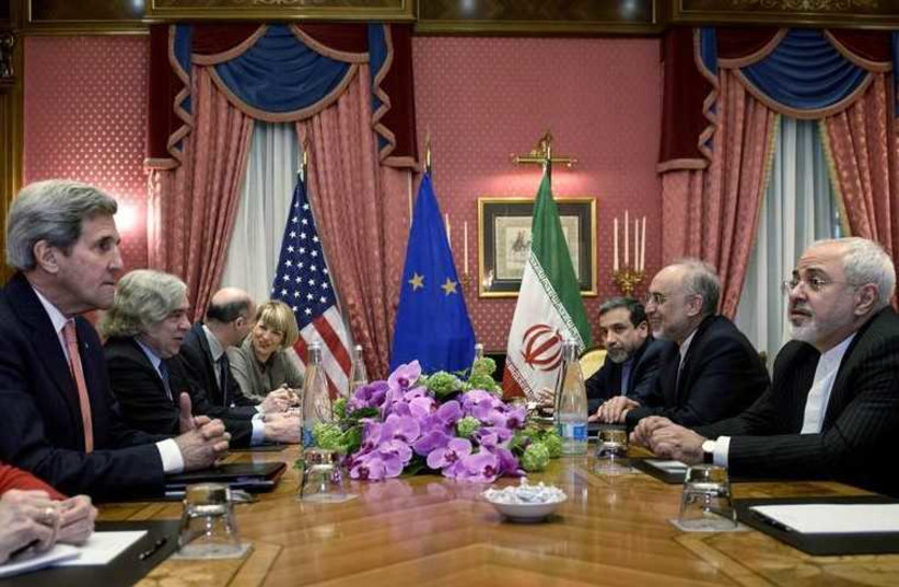 US and Iranian negotiators meet in Lausanne for nuclear talks (photo credit: REUTERS)