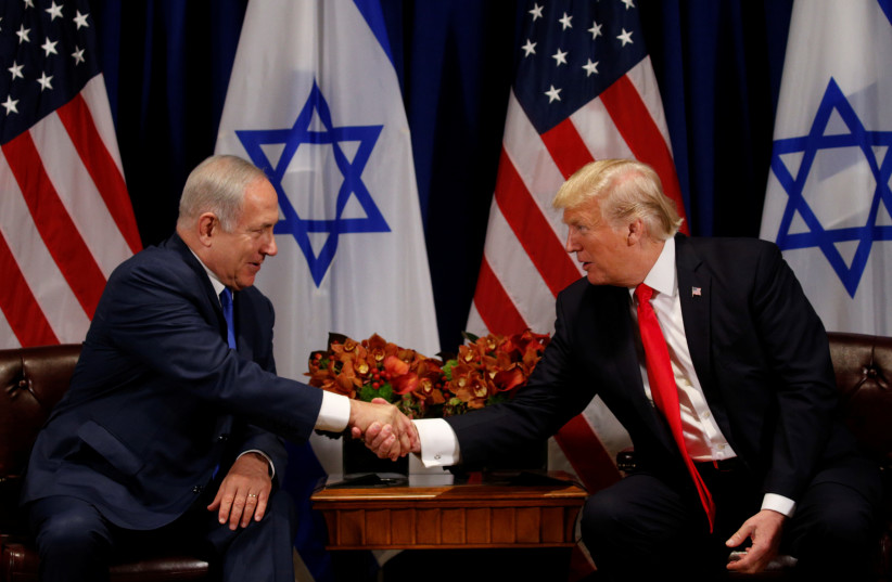US President Donald Trump meets with Israeli Prime Minister Benjamin Netanyahu in New York, US, September 18, 2017. (photo credit: REUTERS)