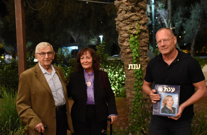 From left: The parents of bombing victim Anat Rosen-Winter, Zvi and Vehava Rosen, and co-owner of the Beit Hanna building, Roni Douek (photo credit: Courtesy)