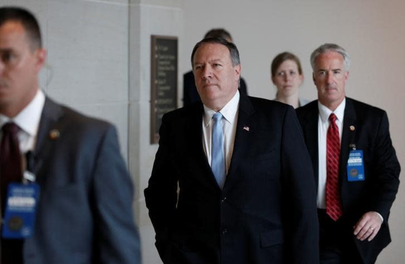 Central Intelligence Agency Director Mike Pompeo arrives for a closed briefing before the House Intelligence Committee on Capitol Hill in Washington, DC, U.S. May 16, 2017.  (photo credit: REUTERS/AARON P. BERNSTEIN)