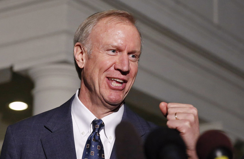 Illinois Governor Bruce Rauner (photo credit: LARRY DOWNING/REUTERS)