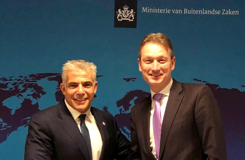 Yesh Atid Chairman Yair Lapid meets in Amsterdam Thusday with Dutch foreign minister Halbe Zijlstra. (photo credit: Courtesy)