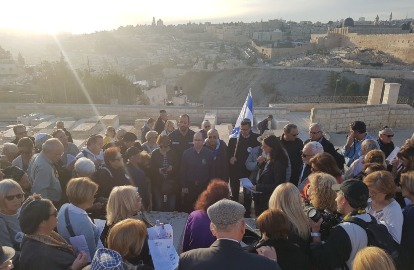 French immigrants visit Mount of Olives as part of tour organized by World Betar and the Israel is Forever association. (photo credit: WORLD BETAR)