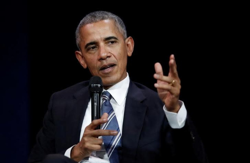 Former US president Barack Obama (photo credit: REUTERS/BENOIT TESSIER)