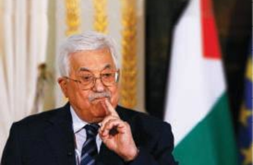 Mahmoud Abbas, President of the Palestinian Authority (photo credit: FRANÇOIS MORI/POOL/REUTERS)