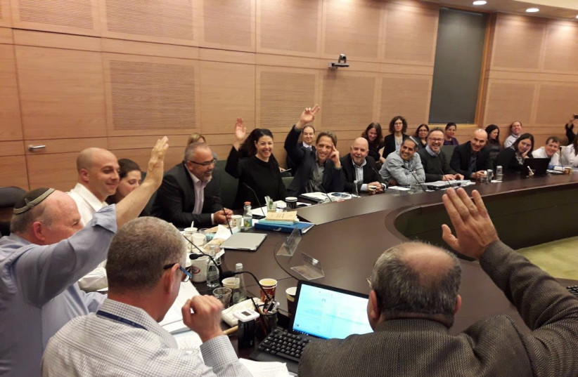 The Constitution, Law and Justice Committee approves a bill. (photo credit: KNESSET SPOKESPERSON'S OFFICE)