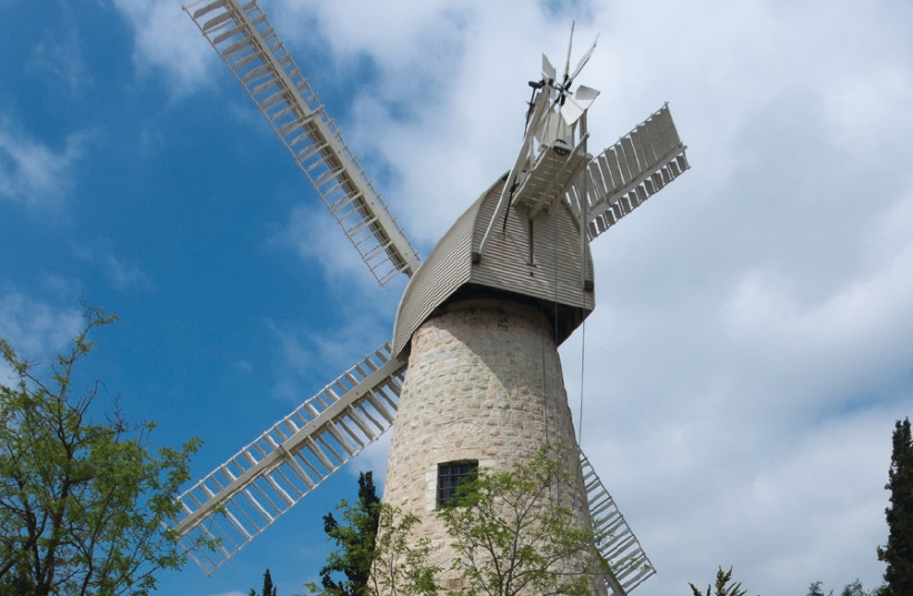 The famous Monte ore Windmill in Yemin Moshe (credit: Wikimedia Commons)