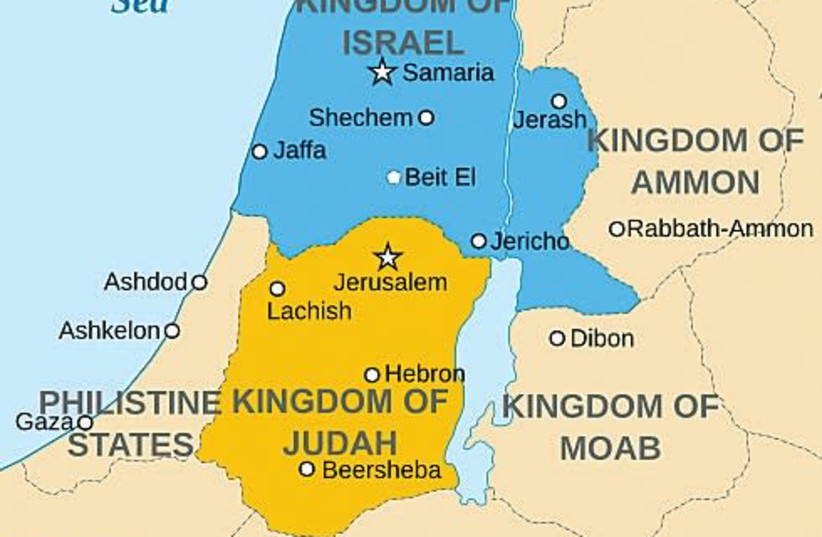 A MAP of the Kingdom of Israel. (photo credit: Wikimedia Commons)
