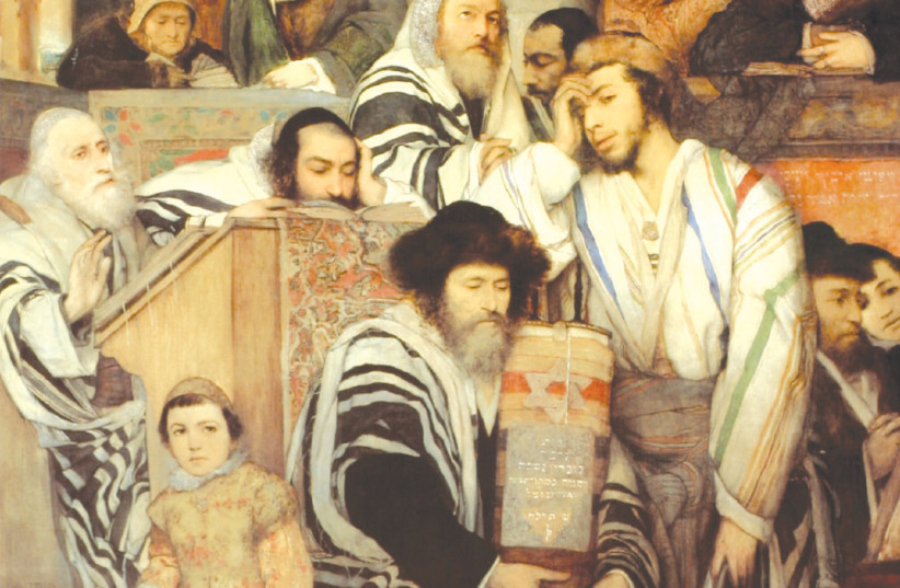  PAINTING by the Polish artist Maurycy Gottlieb c. 1878, titled ‘Jews Praying in the Synagogue on Yom Kippur.’ (credit: Wikimedia Commons)