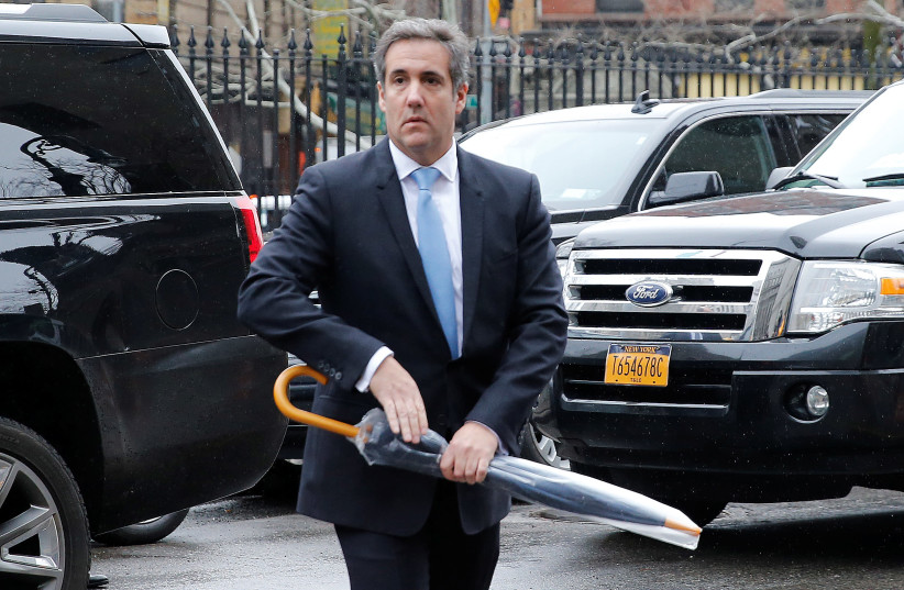 US President Donald Trump's personal lawyer Michael Cohen arrives at federal court in Manhattan, April 16, 2018  (photo credit: SHANNON STAPLETON / REUTERS)