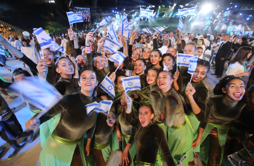 Performers happy to celebrate Israel's 70th year of Independence (photo credit: MARC ISRAEL SELLEM)