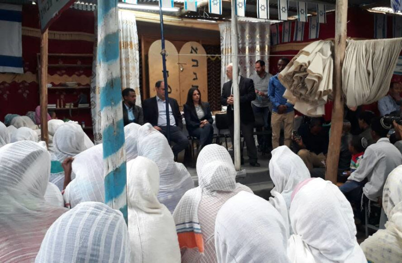 Justice Minister Ayelet Shaked visits in Ethiopia (photo credit: THE STRUGGLE FOR ETHIOPIAN ALIYAH)