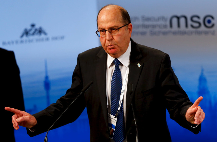 Former Israeli Defence Minister Moshe Yaalon speaks at the Munich Security Conference in Munich, Germany, February 14, 2016 (photo credit: REUTERS)