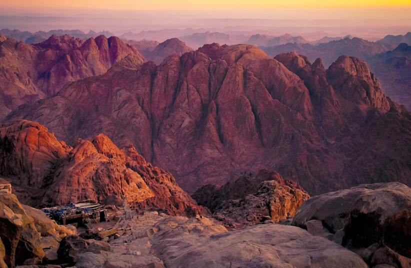 Mount Sinai [pictured today at the summit] (photo credit: Wikimedia Commons)