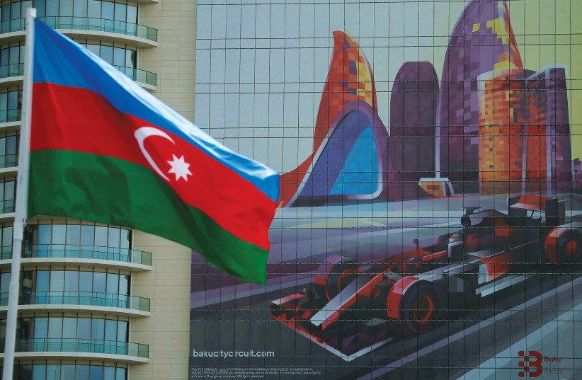 Flag of Azerbaijan (photo credit: REUTERS)
