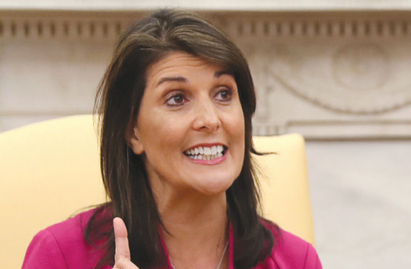 Outgoing US Ambassador to the United Nations Nikki Haley (photo credit: REUTERS)