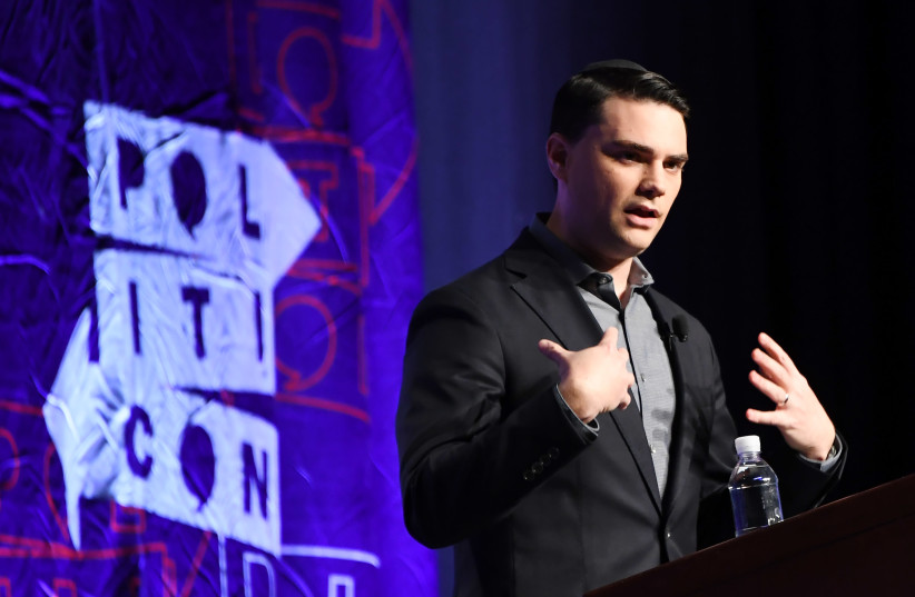Conservative political commentator, writer and lawyer Ben Shapiro speaks at the 2018 Politicon in Los Angeles, California on October 21, 2018. The two day event covers all things political with dozens of high profile political figures. (credit: MARK RALSTON / AFP)
