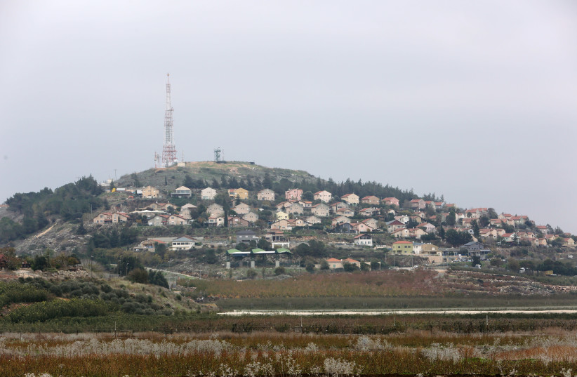 A view of Israeli border town of Metulla, as seen from Kfar Kila, in south Lebanon December 4, 2018 (photo credit: AZIZ TAHER/REUTERS)