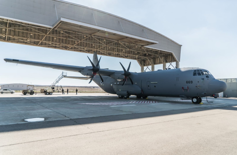 C-130J transport plane received by  Israel Air Force (credit: IDF SPOKESMAN’S UNIT)