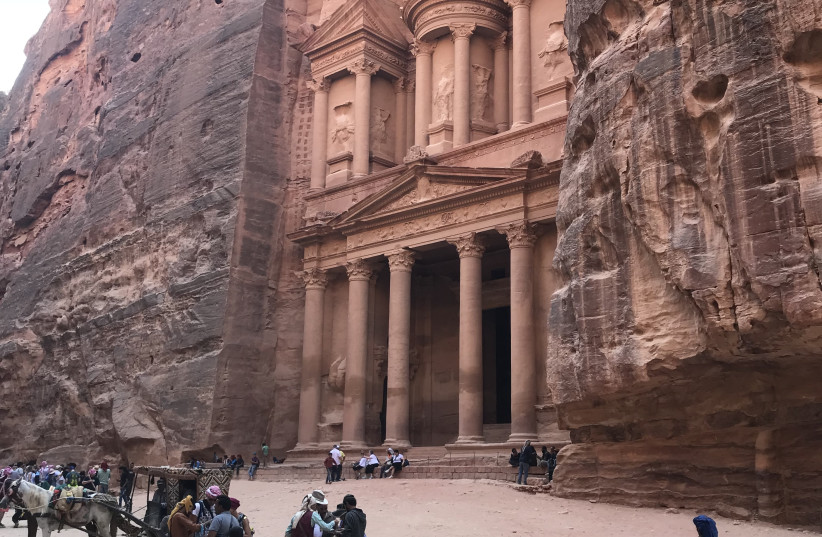 The famous Al Khazneh (Treasury) structure in Petra (credit: ROBERT HERSOWITZ)