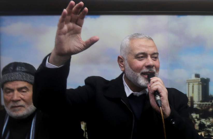 Palestinian Hamas Chief Ismail Haniyeh in Gaza City February 28, 2019