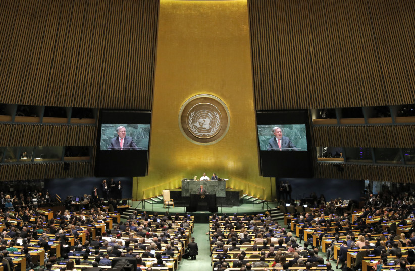 United Nations Secretary General Antonio Guterres addresses the opening of the 74th session of the United Nations General Assembly  (credit: REUTERS/LUCAS JACKSON)