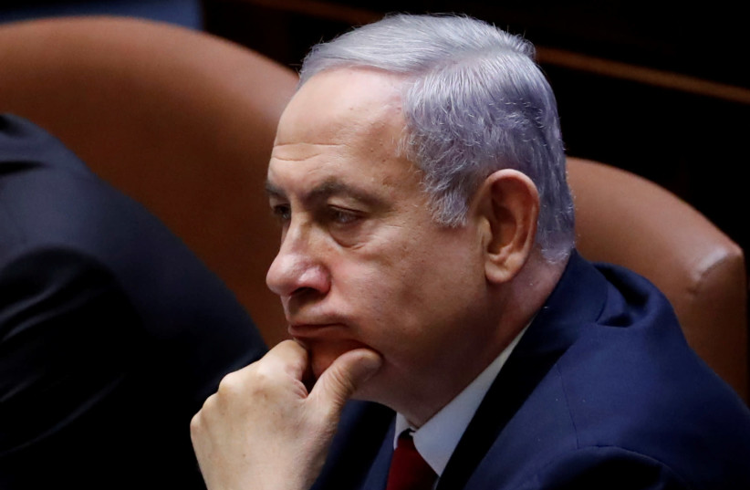 Israeli Prime Minister Benjamin Netanyahu attends the swearing-in ceremony of the 22nd Knesset, the Israeli parliament, in Jerusalem October 3, 2019 (photo credit: REUTERS)
