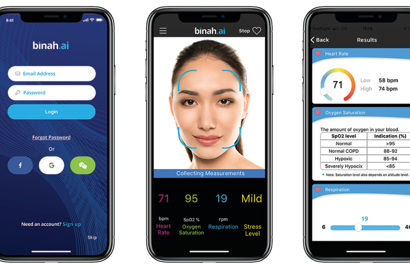 An illustration of Binah.ai's smartphone medical technology (photo credit: BINAH.AI)