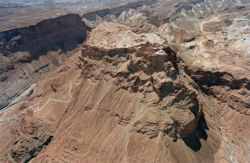 An aerial view of Masada