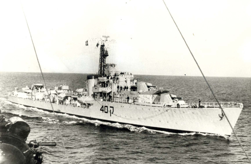 THE DESTROYER ‘Eilat,’ first victim of the naval missile age. (credit: GPO)