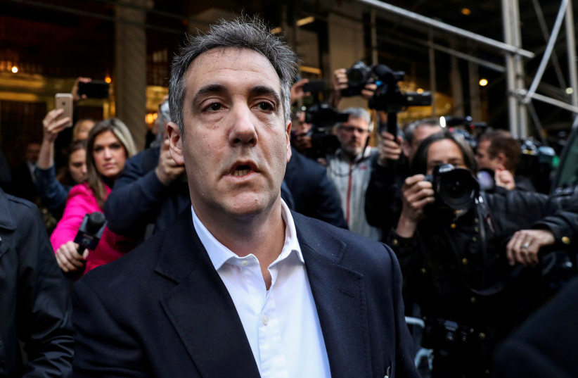 FILE PHOTO: Michael Cohen, U.S. President Donald Trump's former lawyer, leaves his apartment to report to prison in Manhattan, New York, U.S., May 6, 2019 (photo credit: REUTERS/JEENAH MOON TPX IMAGES OF THE DAY/FILE PHOTO)