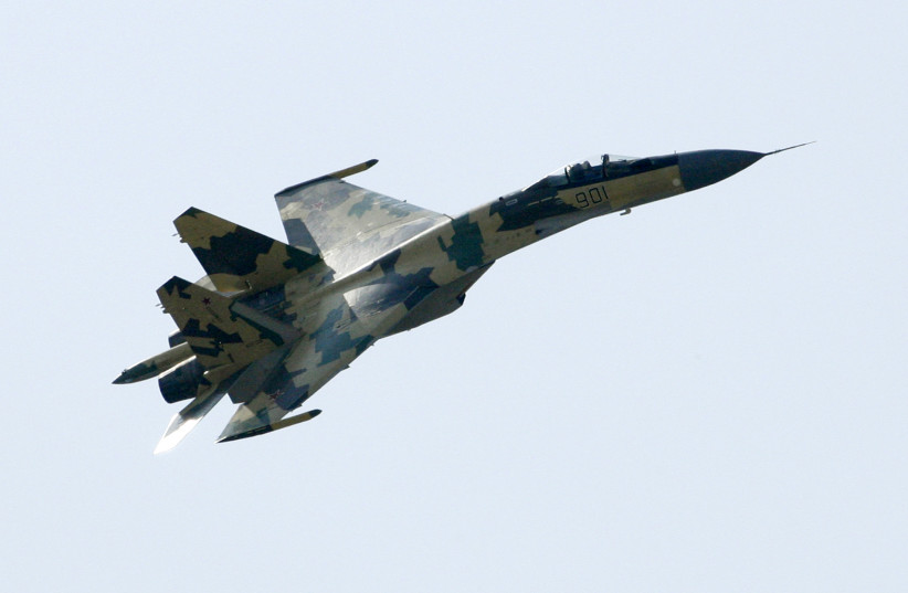 A SU-35 military jet performs during the opening of the MAKS-2009 international air show in Zhukovsky outside Moscow, Russia (photo credit: REUTERS/SERGEI KARPUKHIN)