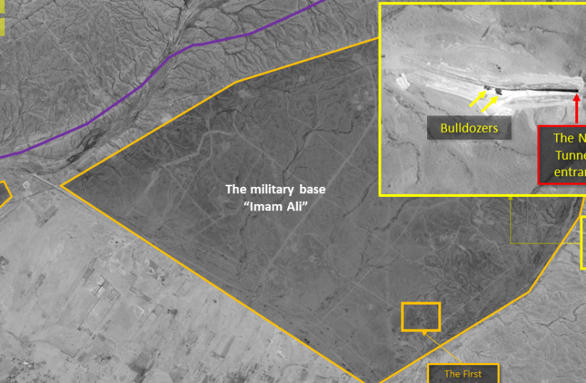 Satellite images captured on May 12 showing an Iranian underground facility being built on the Syrian-Iraqi border (photo credit: IMAGESAT INTERNATIONAL (ISI))